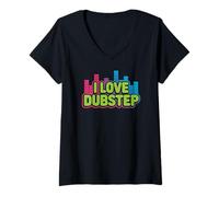 Femme J'adore la Musique Dubstep, Fans passionnés T-Shirt avec Col en V
