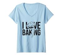 Femme J'adore la pâtisserie | Boulangerie | Hobby Bake Baker T-Shirt avec Col en V