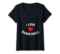 Femme J'adore Le Basket T-Shirt avec Col en V