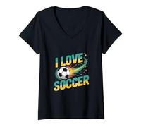Femme J'adore Le rêve d'un passionné de Football T-Shirt avec Col en V