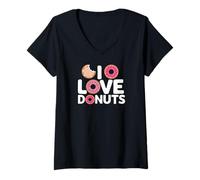 Femme J'adore les beignets T-Shirt avec Col en V
