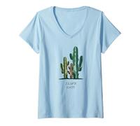 Femme J'adore Les Cactus (déclaration Amusante) (Graphique de Cactus) T-Shirt avec Col en V