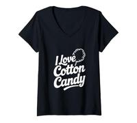 Femme J'adore Les gourmandises à la Barbe à Papa T-Shirt avec Col en V
