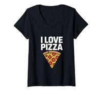 Femme J'adore Les tranches de Pizza et Les délices au Fromage T-Shirt avec Col en V