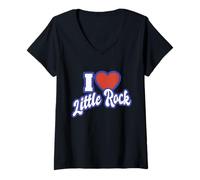 Femme J'adore Little Rock, Arkansas T-Shirt avec Col en V