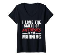 Femme J'adore l'odeur des autopsies en médecine légale du Matin T-Shirt avec Col en V