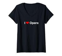 Femme J'adore l'opéra T-Shirt avec Col en V