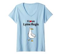 Femme J'adore Lyme Regis T-Shirt avec Col en V