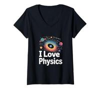 Femme J'adore Physics Cosmic Enthusiast T-Shirt avec Col en V