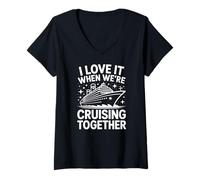 Femme J'adore quand nous faisons une croisière nautique ensemble T-Shirt avec Col en V