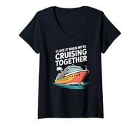 Femme J'adore quand nous naviguons ensemble T-Shirt avec Col en V