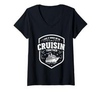 Femme J'adore Quand Nous naviguons Ensemble T-Shirt avec Col en V