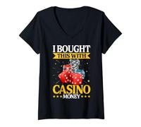 Femme J'Ai acheté ceci avec Casino Money Fun T-Shirt avec Col en V