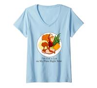 Femme J'Ai Beaucoup de Choses dans Mon Assiette en ce Moment, Thanksgiving drôle T-Shirt avec Col en V