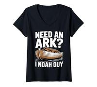Femme J'Ai Besoin d'une Arche, Noah Guy, Jeu de Mots chrétien Amusant T-Shirt avec Col en V
