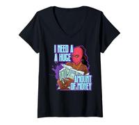 Femme J'Ai Besoin d'une énorme somme d'argent Black Queen Fun Melanine Sista T-Shirt avec Col en V