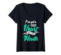 Femme J'Ai Bon cœur, mais Cette Bouche T-Shirt avec Col en V