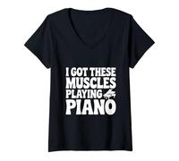 Femme J'Ai Ces Muscles Qui Jouent du Piano T-Shirt avec Col en V