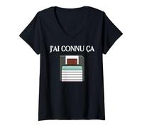 Femme J'ai Cet Âge-Là Disquette T-Shirt avec Col en V