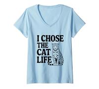 Femme J'Ai Choisi Cat Life Jaguar Cat Lovers T-Shirt avec Col en V
