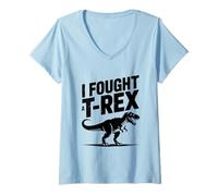 Femme J'Ai combattu Un passionné de Dinosaures T-Rex T-Shirt avec Col en V