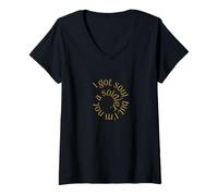Femme J'Ai de l'âme, mais Je ne suis Pas Un Soldat - Spirale lyrique T-Shirt avec Col en V