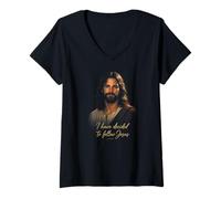 Femme J'Ai décidé de Suivre la Foi chrétienne de Jésus T-Shirt avec Col en V