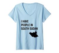 Femme J'Ai des Gens au Soudan du Sud T-Shirt avec Col en V