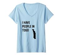 Femme J'Ai des Gens au Togo T-Shirt avec Col en V