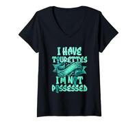 Femme J'Ai des Tourettes Je ne suis Pas posée T-Shirt avec Col en V