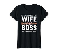 Femme J'Ai Deux titres : Wife and Boss and I Rock Them Both T-Shirt Graphique avec Valeur