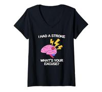 Femme J'Ai EU Un Accident Vasculaire Cérébral Quelle Est Votre T-Shirt avec Col en V