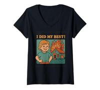 Femme J'ai fait mon meilleur mème rétro amusant Chaos T-Shirt avec Col en V