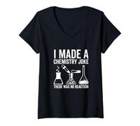 Femme J'Ai Fait Une Blague sur la Chimie, il n'y Avait Pas de Blague sur la Science des réactions T-Shirt avec Col en V