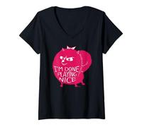 Femme J'Ai Fini de Jouer gentiment aux Animaux T-Shirt avec Col en V