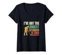 Femme J'Ai la Plus Longue Extension de la Ville | Funny House Painters T-Shirt avec Col en V