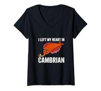 Femme J'Ai laissé Mon cœur dans Cambrian Funny Opabinia Paleontologie T-Shirt avec Col en V