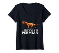 Femme J'Ai laissé Mon cœur dans l'Inostrancevia Gorgonopsid du Permien T-Shirt avec Col en V
