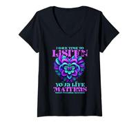 Femme J'Ai Le Temps de t'écouter Life Matters T-Shirt avec Col en V