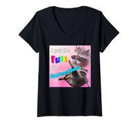 Femme J'Ai mis Le Fun dans Un mème de Raton Laveur dysfonctionnel T-Shirt avec Col en V