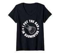 Femme J'Ai mis Le Mauvais côté du Badminton T-Shirt avec Col en V