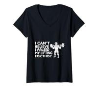 Femme J'Ai mis ma muscu en Pause pour ça Humour Gym T-Shirt avec Col en V