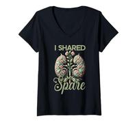 Femme J'Ai partagé ma réserve pour Une greffe d'organe de donneur de Rein T-Shirt avec Col en V