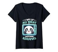 Femme J'Ai passé la Nuit à Regarder des K-Dramas T-Shirt avec Col en V