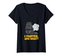 Femme J'Ai pété et Quoi T-Shirt avec Col en V