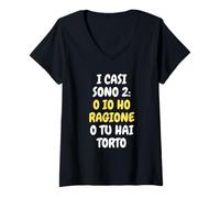 Femme J'Ai Raison tu as tort | Ironiques et drôles T-Shirt avec Col en V