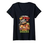Femme J'Ai Suivi Mon Instinct vers Les Snacks Raton Rigolo T-Shirt avec Col en V