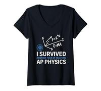 Femme J'ai survécu à une autre année à enseigner les sciences aux professeurs de physique T-Shirt avec Col en V