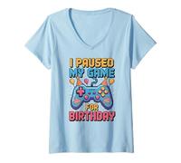 Femme J'Ai Suspendu Mon Jeu pour Mon Anniversaire T-Shirt avec Col en V