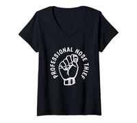 Femme J'ai ton nez, je suis un voleur de nez professionnel T-Shirt avec Col en V
